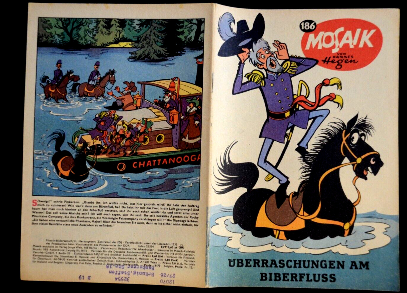 Originale MOSAIK Hannes Hegen Nr. 186 Sorprese Al Fiume Biber DDR