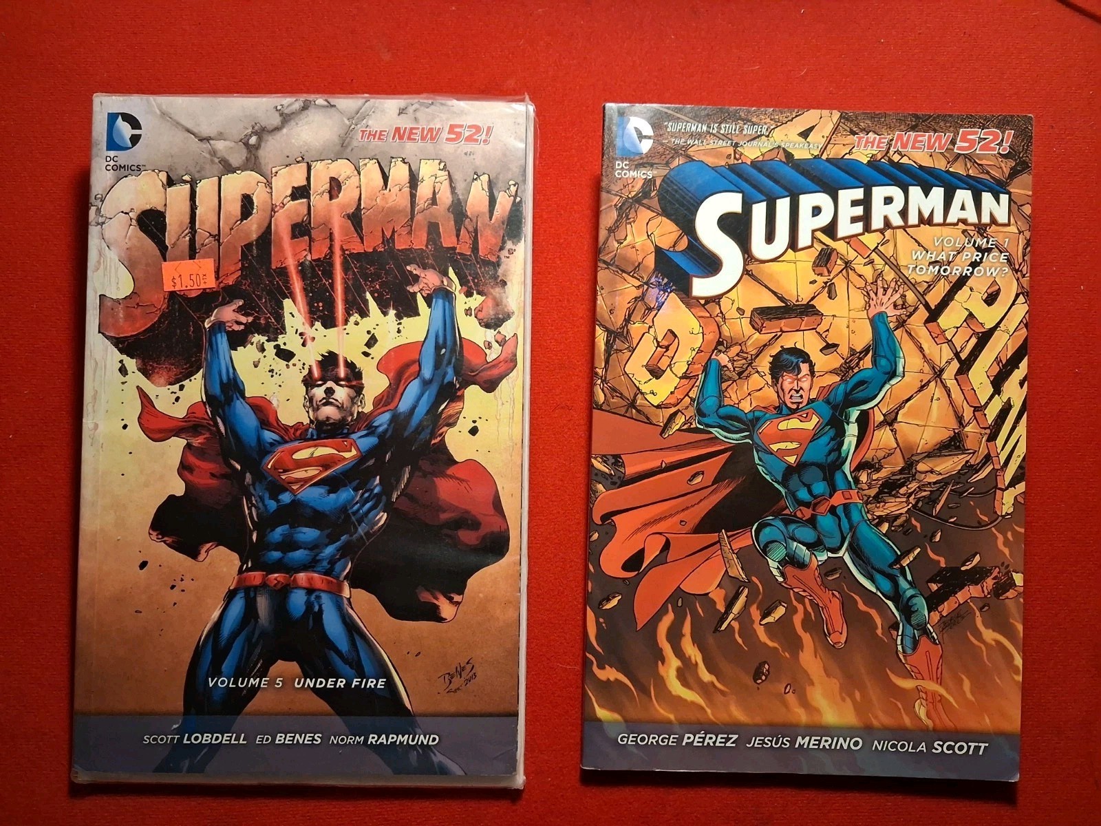 Superman The New 52 Vol 1 & 5 Trade Paperstock romanzo DComics Perez Lobdel