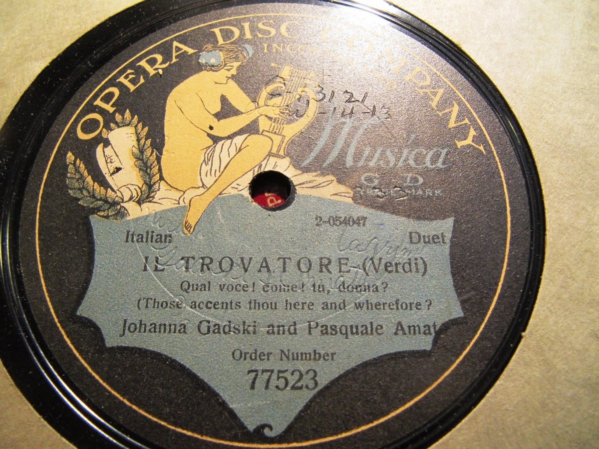 1914 Johanna Gadski Pasquale Amato Il Trovatore Qual Voce! Come! OPERA DISC