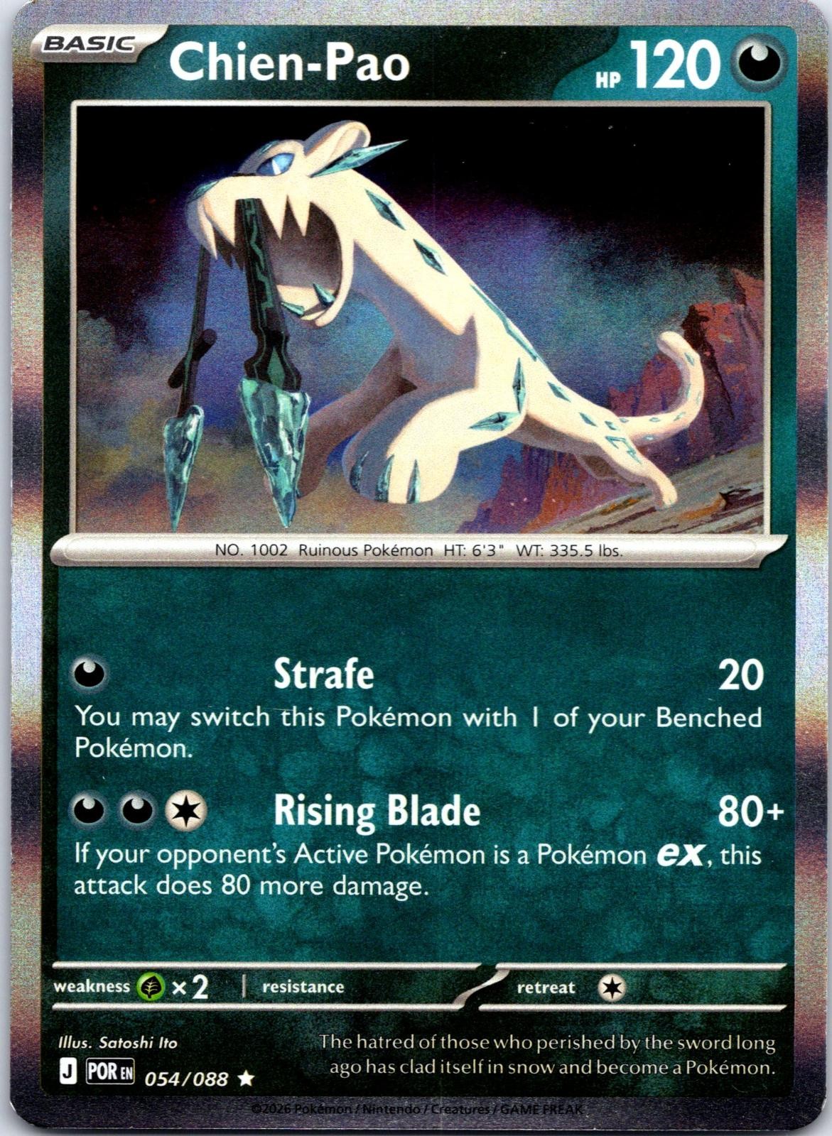 Chien-Pao 054/088 Rare Perfect Order Pokemon Holo NM