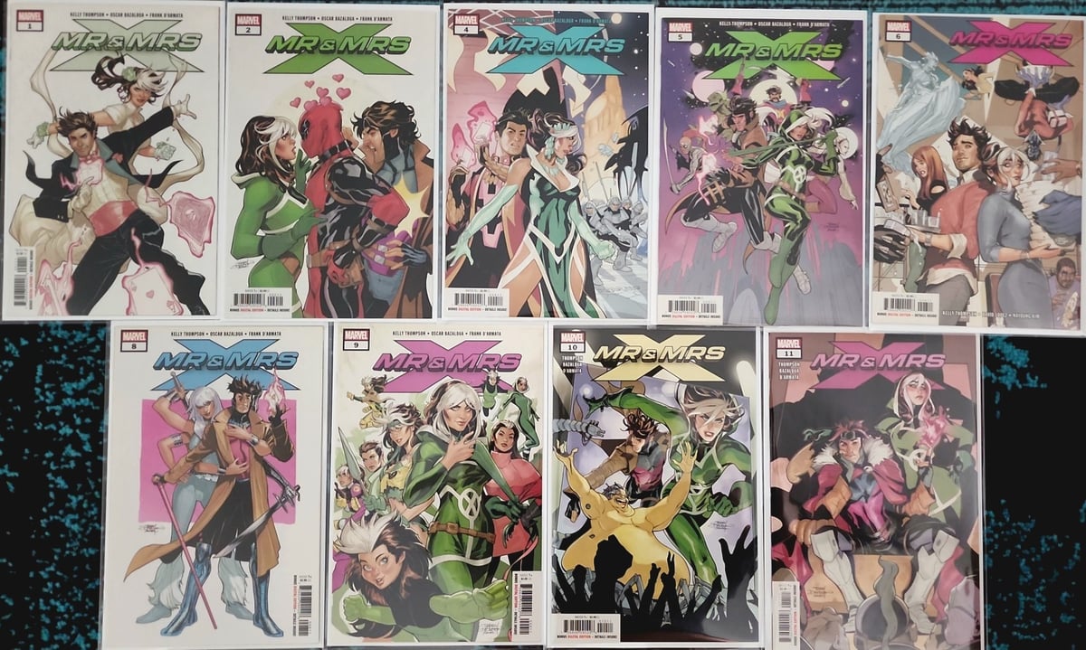 Mr & Mrs X #1-11 set quasi completo 9/12 quasi nuovo Rogue Gambit Marvel HTF funzionante