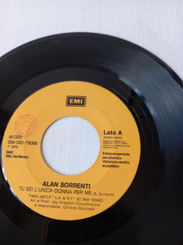 N. 2 dischi in vinile.di Alan Sorrenti ed altri.