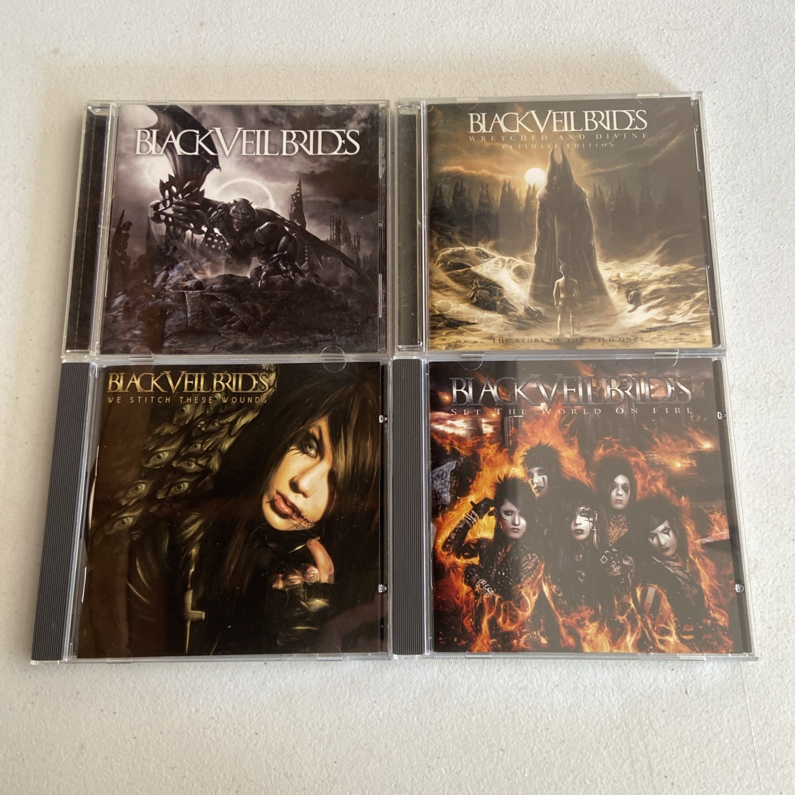 Black Veil Bride CD Lot Set The World On Fire We Stitch These Wounds Self Titled