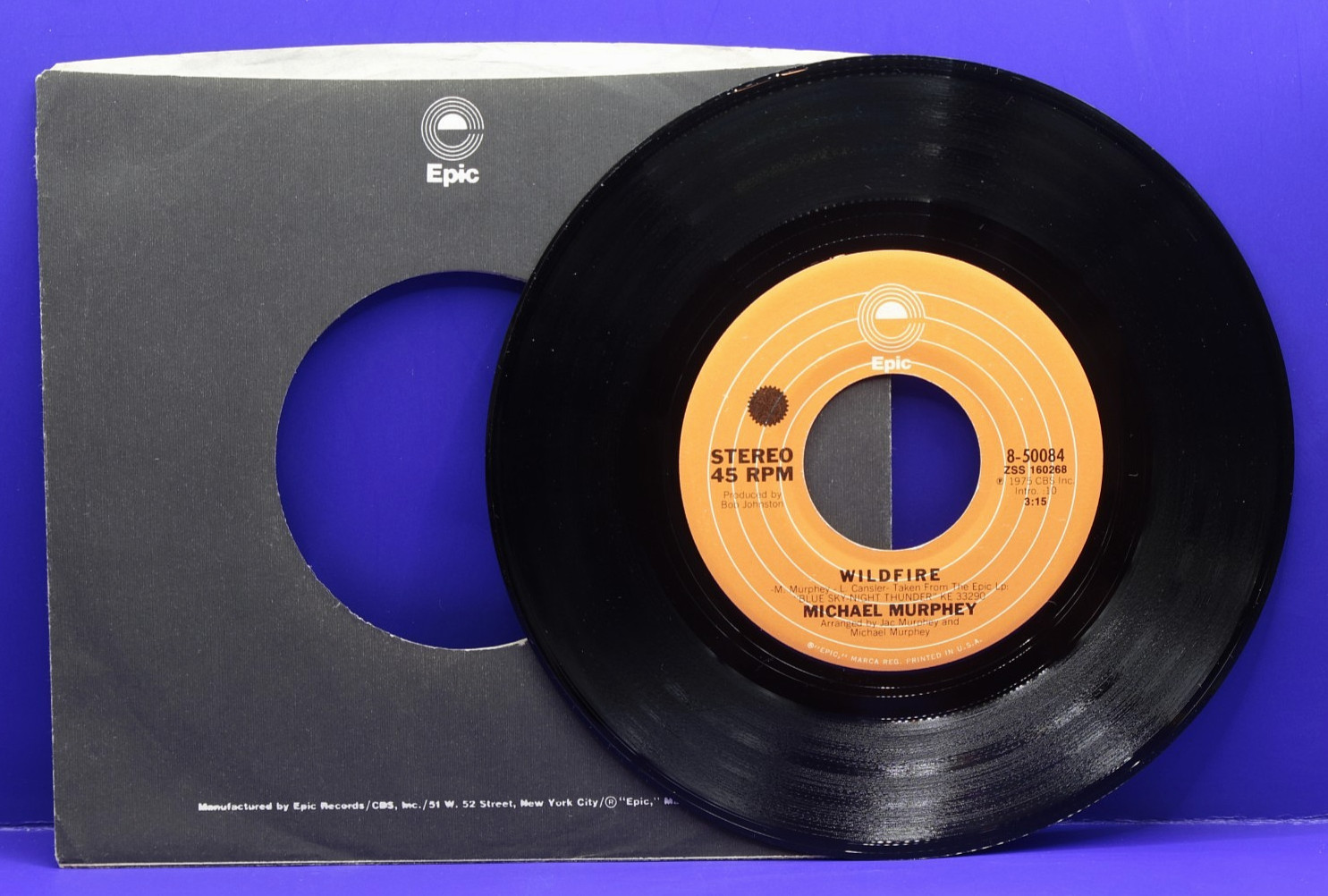 MICHAEL MURPHEY  Wildfire  45 RPM  EPIC 5084  NEAR MINT+