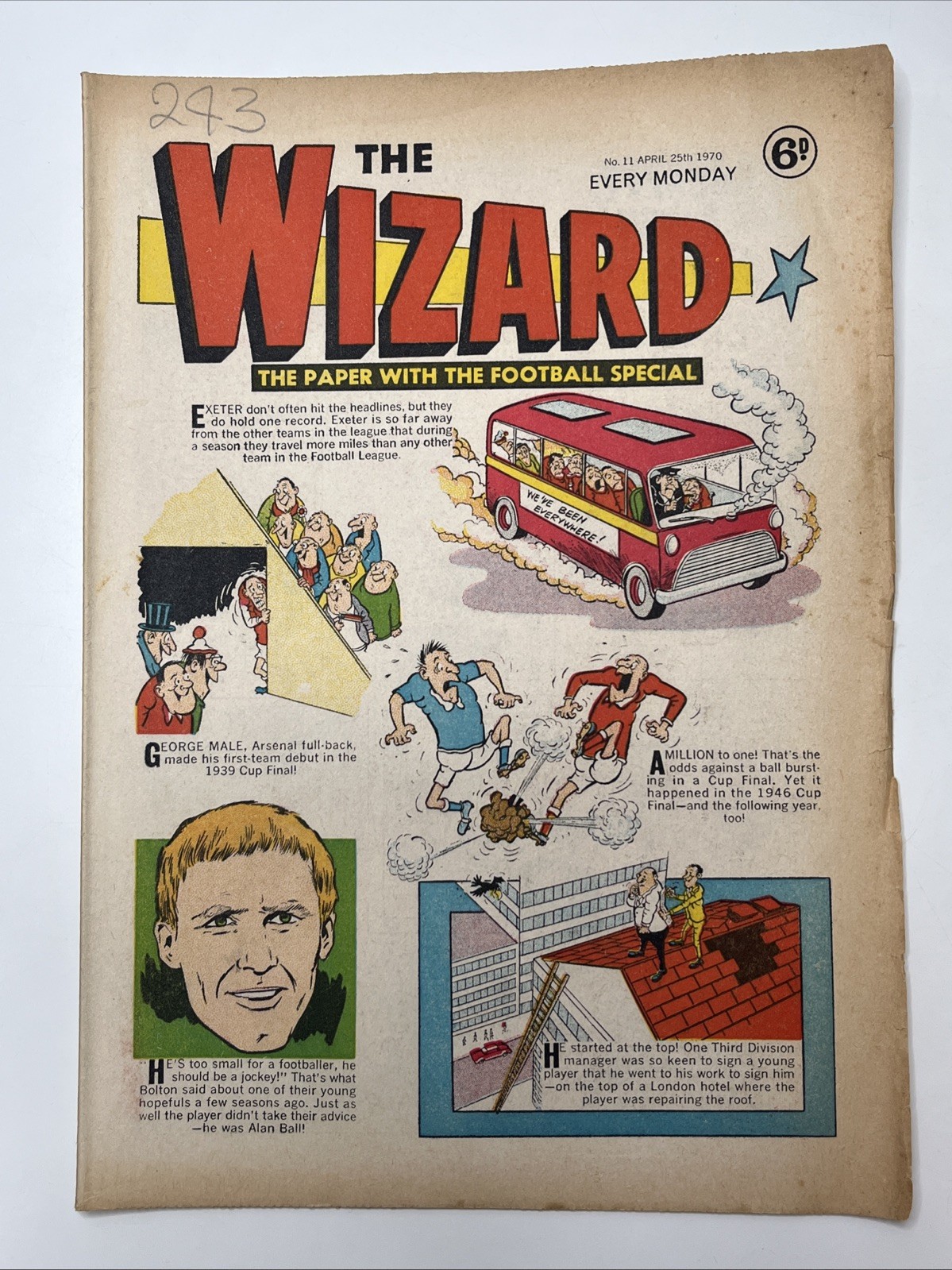 6 x THE WIZARD Comics - Consecutive Issues -Vintage 70s Bundle/Job Lot from 1970
