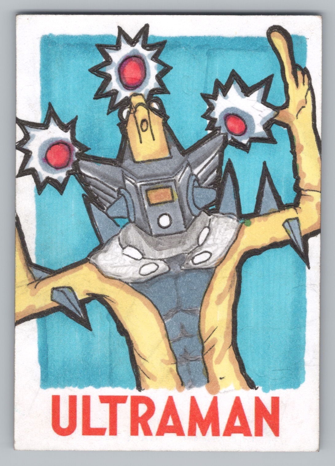 Carte collezionabili Ultraman serie 4. Carta schizzo artista Cadavor Crisarito. RRParks