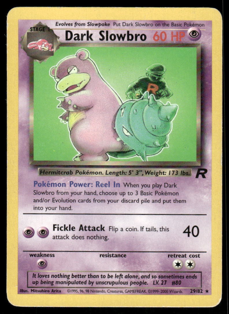 Pokemon Cards Dark Slowbro 29/82 Unlimited Team Rocket Rare MP