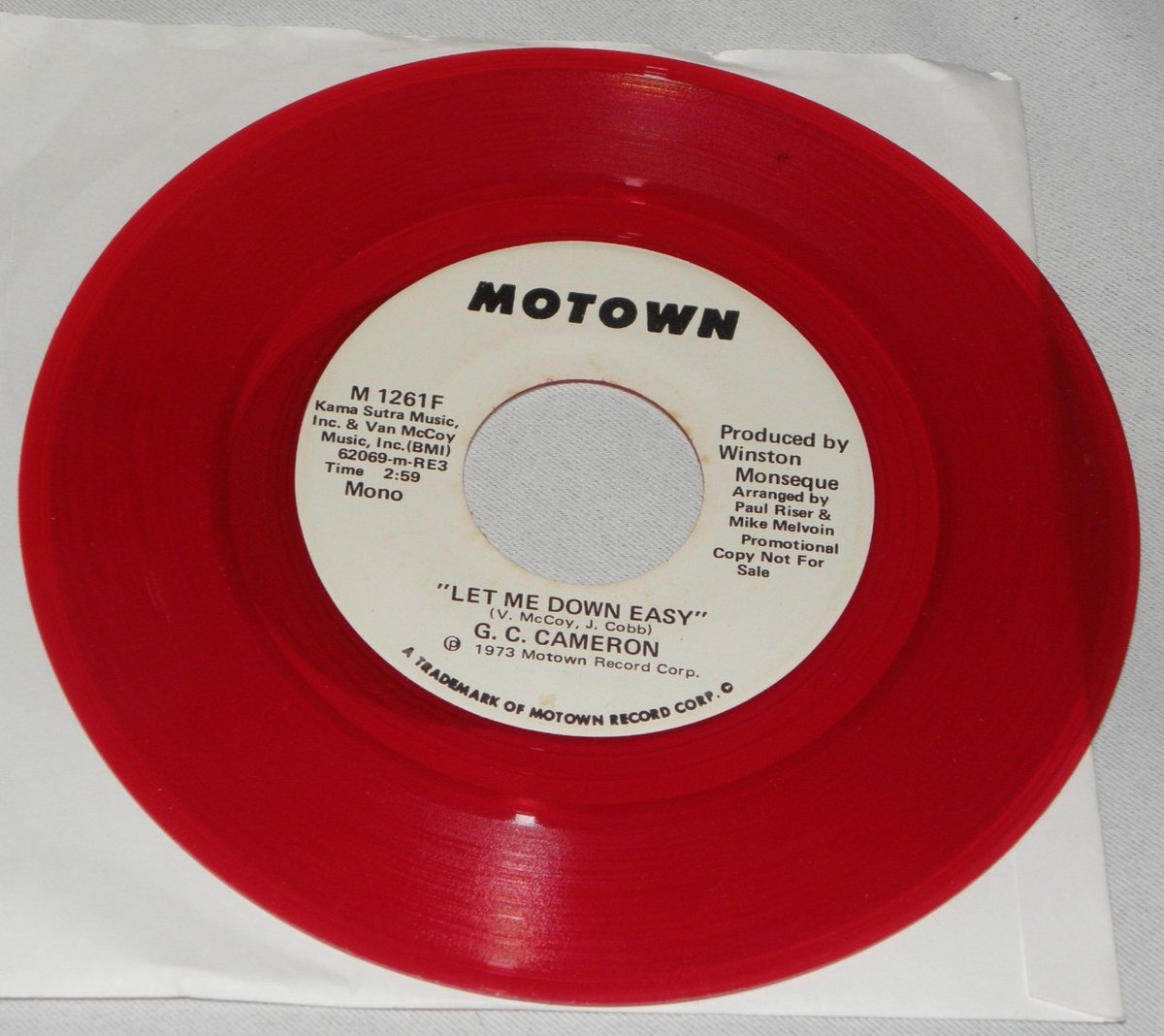 G C Cameron - Let Me Down Easy - PROMO - Motown 45RPM 7” Single -  NM - R&B Soul