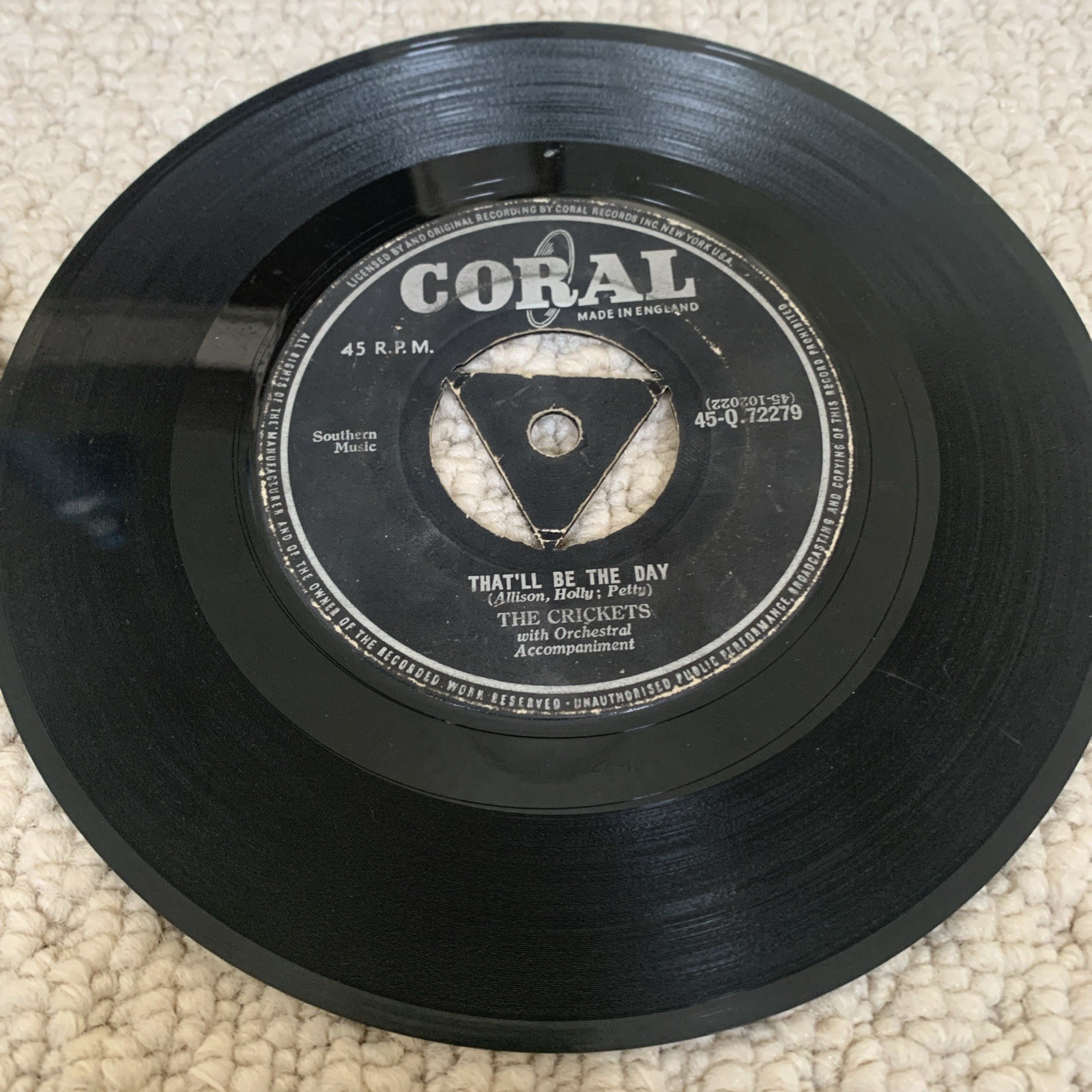 The Crickets. Two singles.  Maybe Baby  & That’ll be the Day