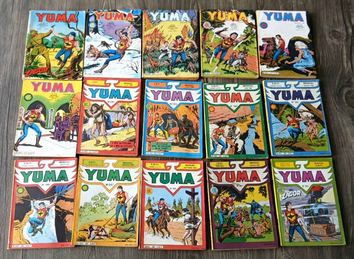 lot 15 YUMA ZAGOR n° 204.267.265.270.276.279.281.282.284.285.286.287.288.288.297