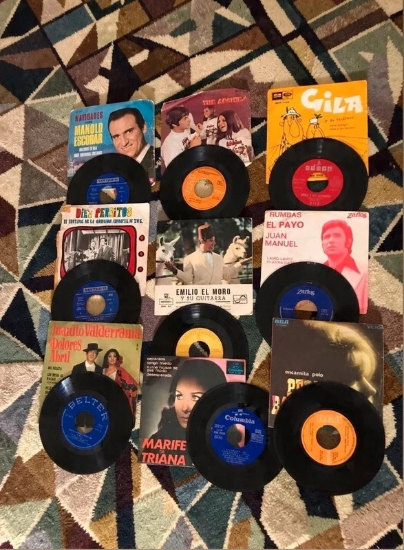 Lote 9 discos de vinilo antiguos – música española y vintage 🎶