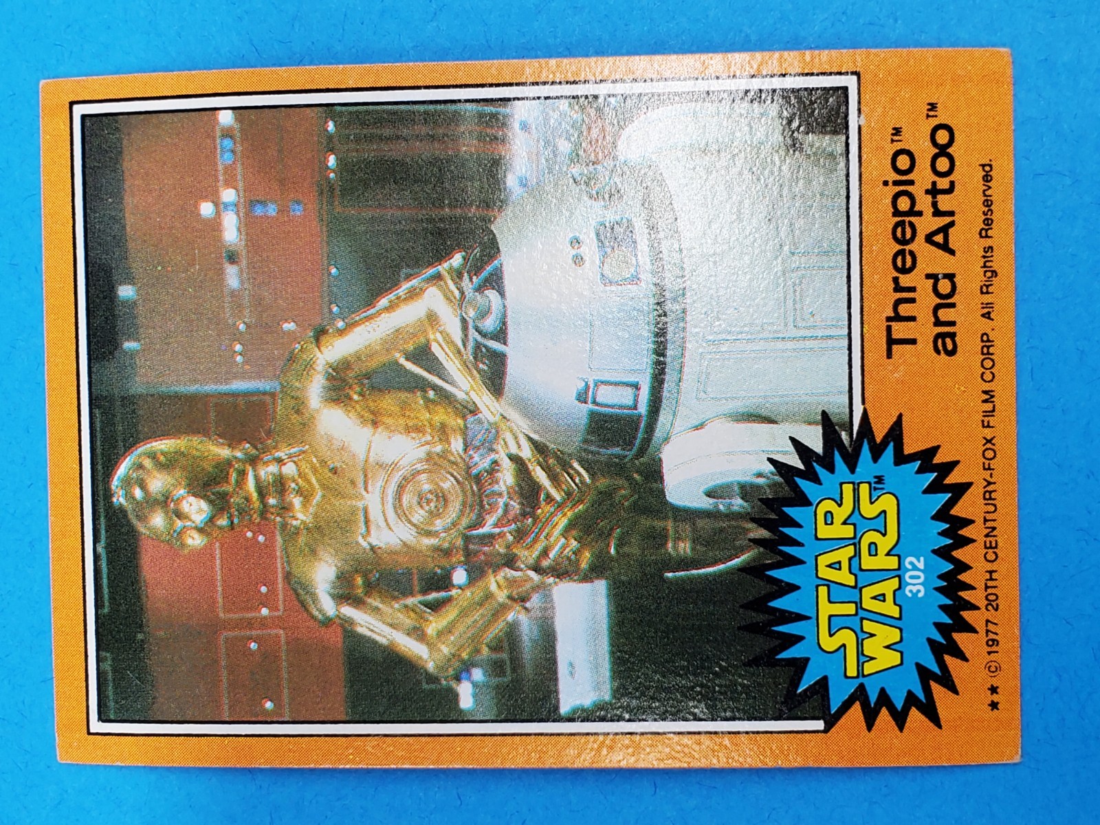 1977 TOPPS STAR WARS CARD #302 SERIE ARANCIONE GRADO MEDIO OTTIMA VG-EX ECCELLENTE