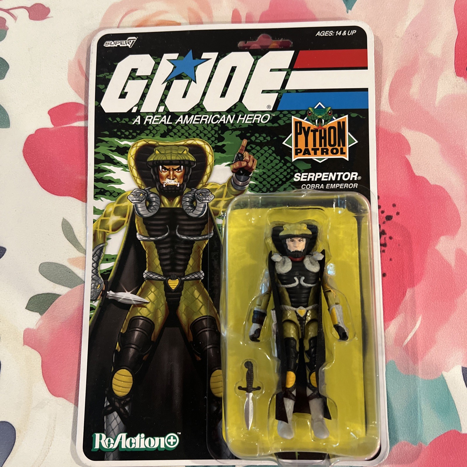 NUOVO 2025 GI JOE Super7 Reaction Python Patrol SERPENTOR Cobra Imperatore Bersaglio