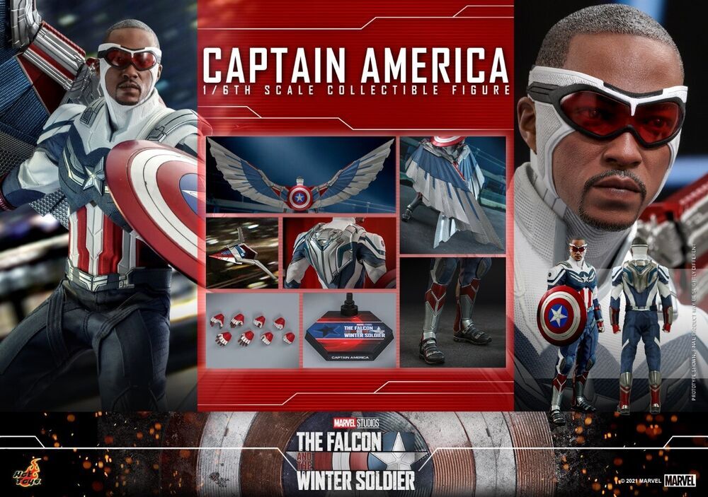 Hot Toys TMS040 Il Falco e il Soldato d'Inverno 1/6° Capitan America Figura