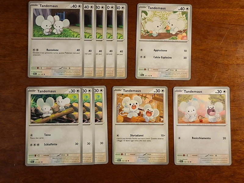 Lote 11 Cartas Tandemaus Pokémon (Italiano)