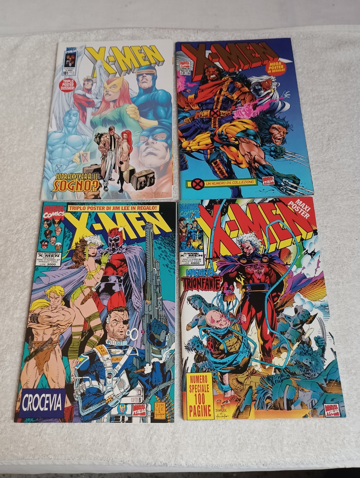 GLI INCREDIBILI X MEN n. 47-50-75-101 TUTTI CON POSTER ALLEGATO lotto 4 numeri 