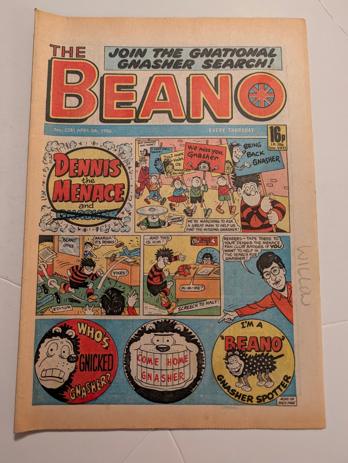 Beano Comic No 2281, April 5th 1986.