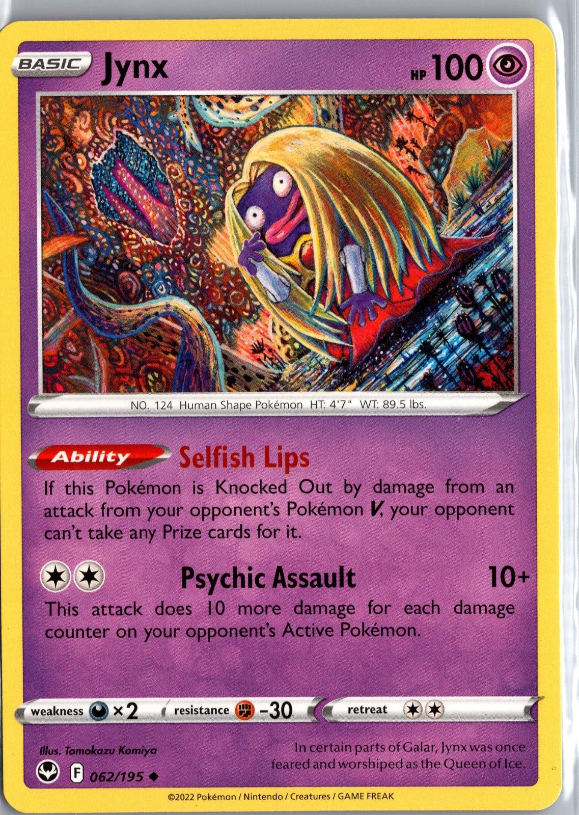 Jynx 062/195 Pokemon Tempesta Argento Non Comune Giocato Leggermente