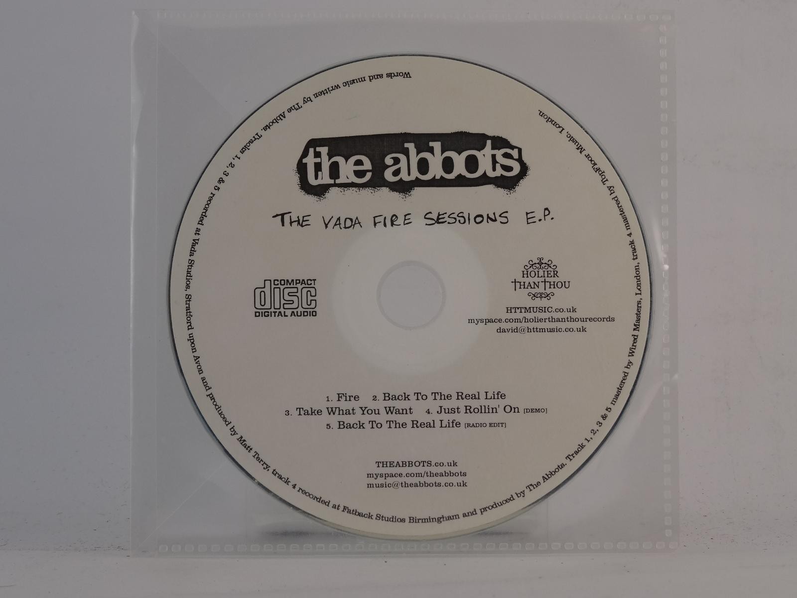 THE ABBOTS THE VADA FIRE SESSIONS (E40) 5 Track Promo CD Single including Plasti