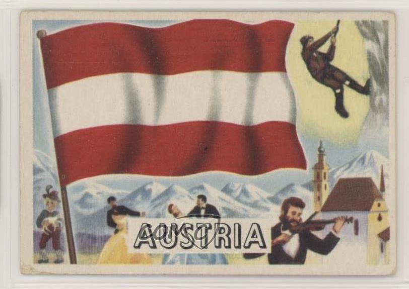 1956 Topps Bandiere del Mondo Austria #24 qp4