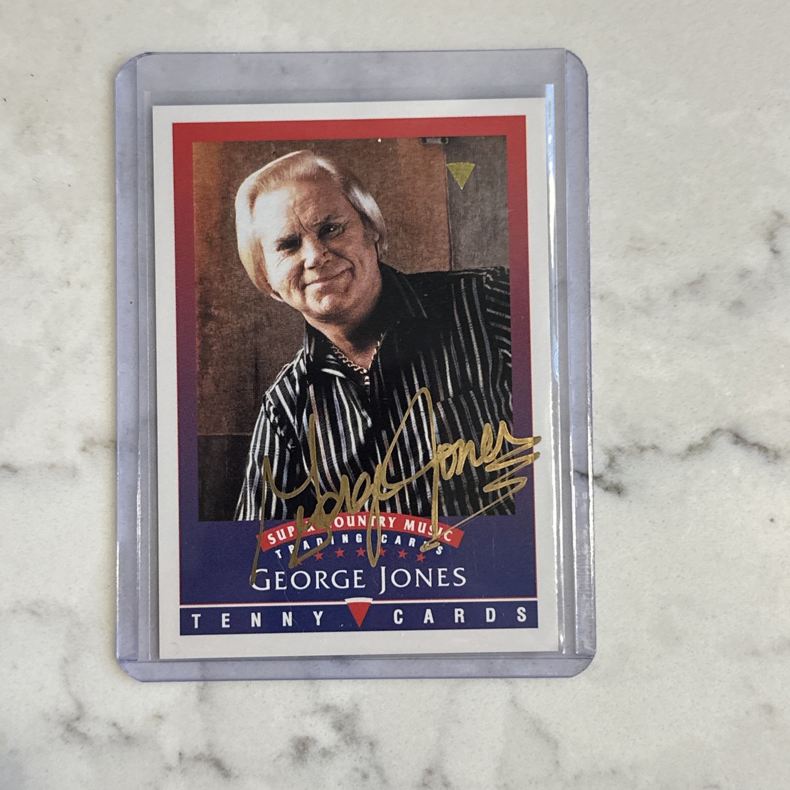 1992 Super Country Music Serie 1 George Jones Trading Card autografo firmato a mano
