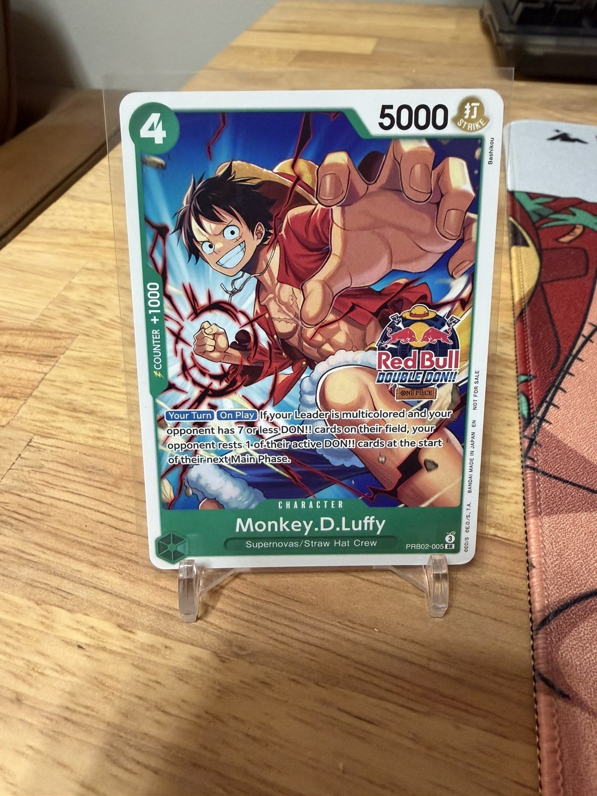 PRB02-005 Monkey.D.Luffy Red BULL Doppio Don timbrato PROMO LEGGI LP