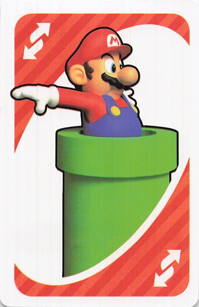 Super Mario Bros UNO Card Mario in Pipe Azione Inversa Nintendo Gaming