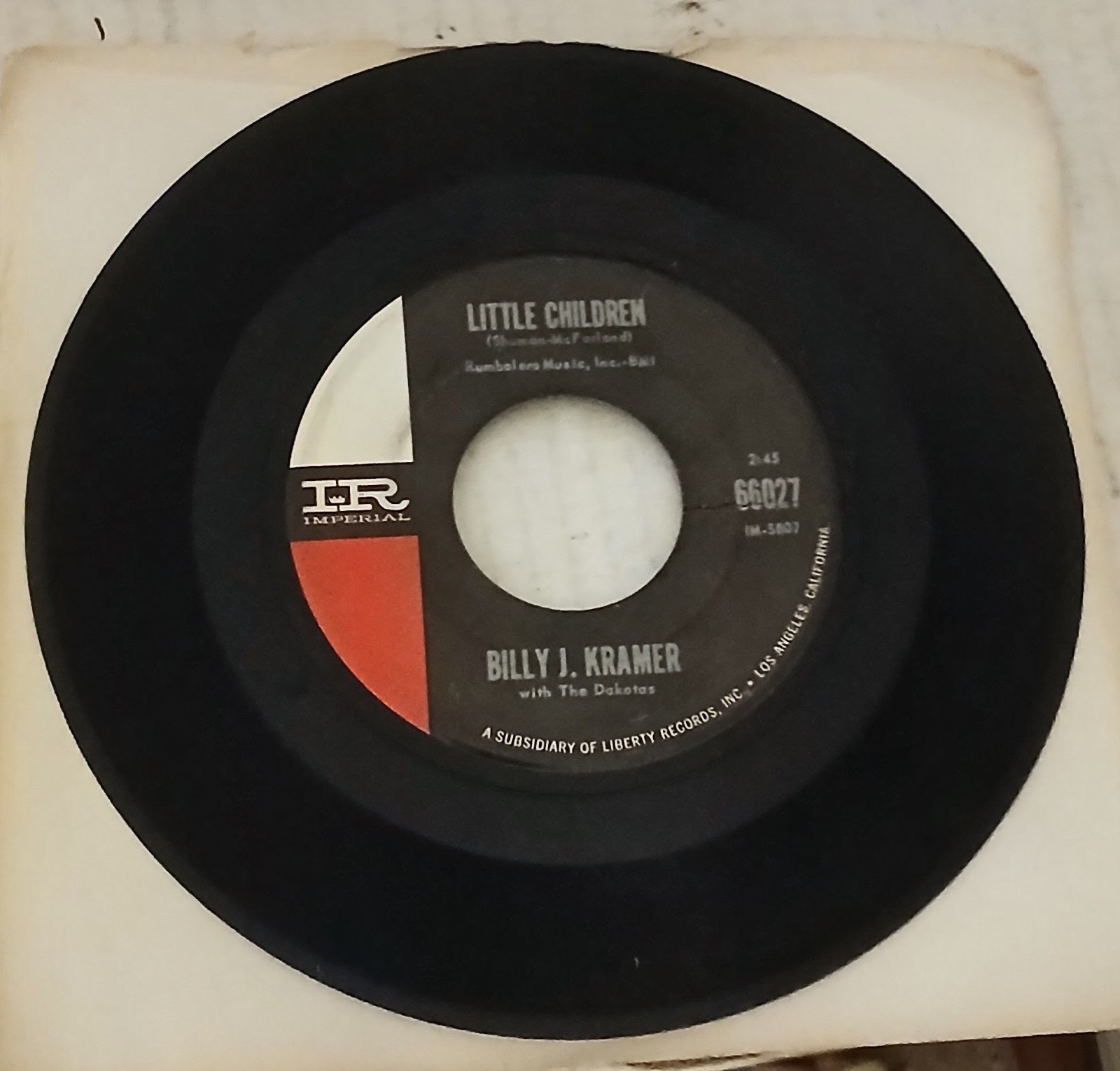 BILLY J. KRAMER & THE DAKOTAS 45 Little Children/Bad To Me IMPERIAL 1964 66027 