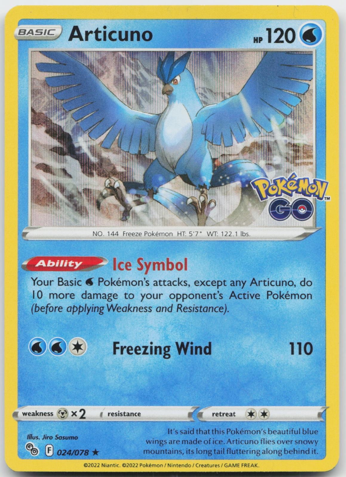 ARTICUNO 024/078 HOLO RARO POKEMON GO POKEMON NM