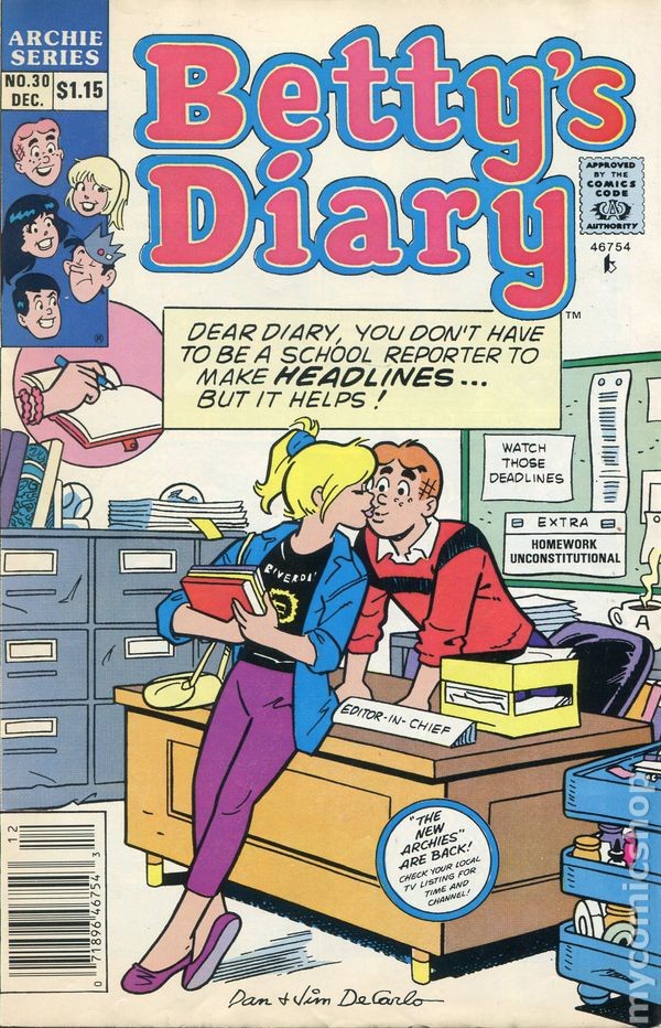 Diario di Betty variante prezzo canadese #30 VG 1989 immagine stock basso grado
