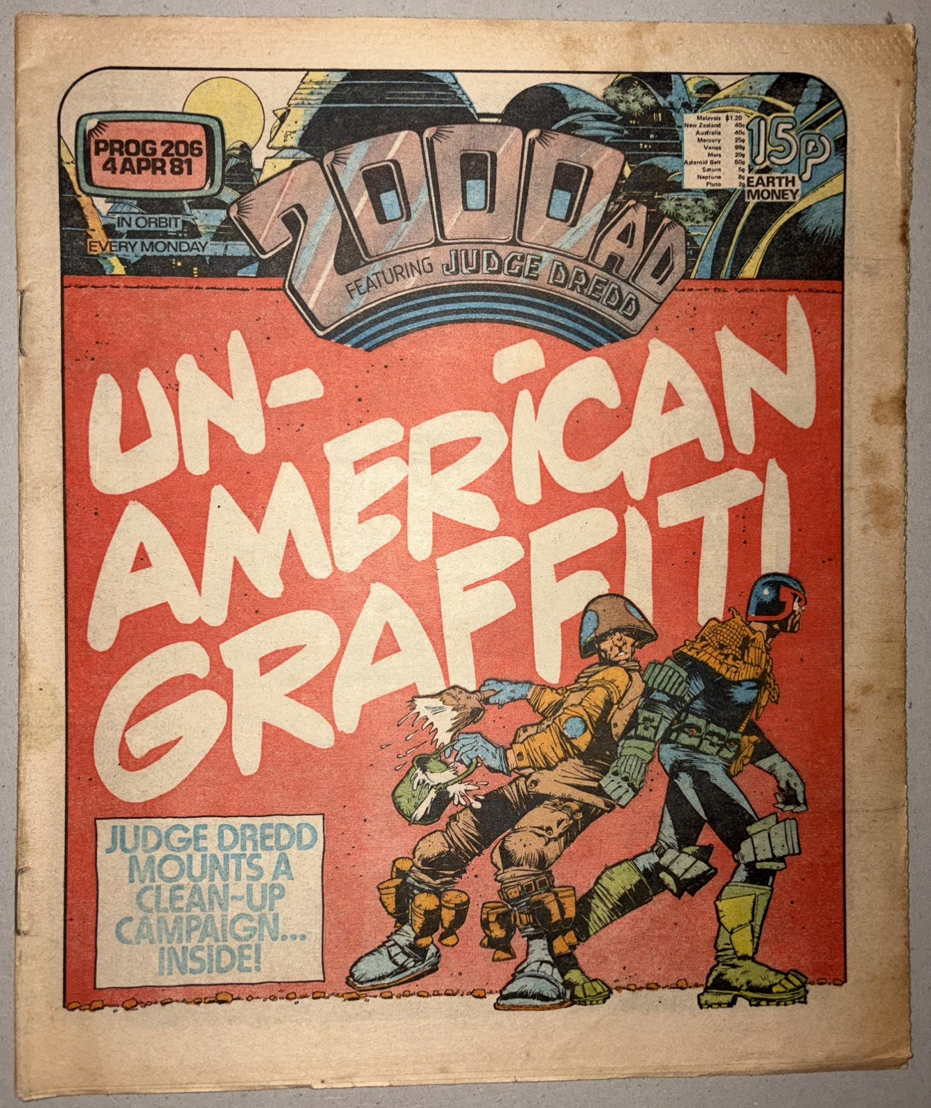 2000ad Prog 206 1st Appearance of Chopper Key Issue Judge Dredd 4/4/81