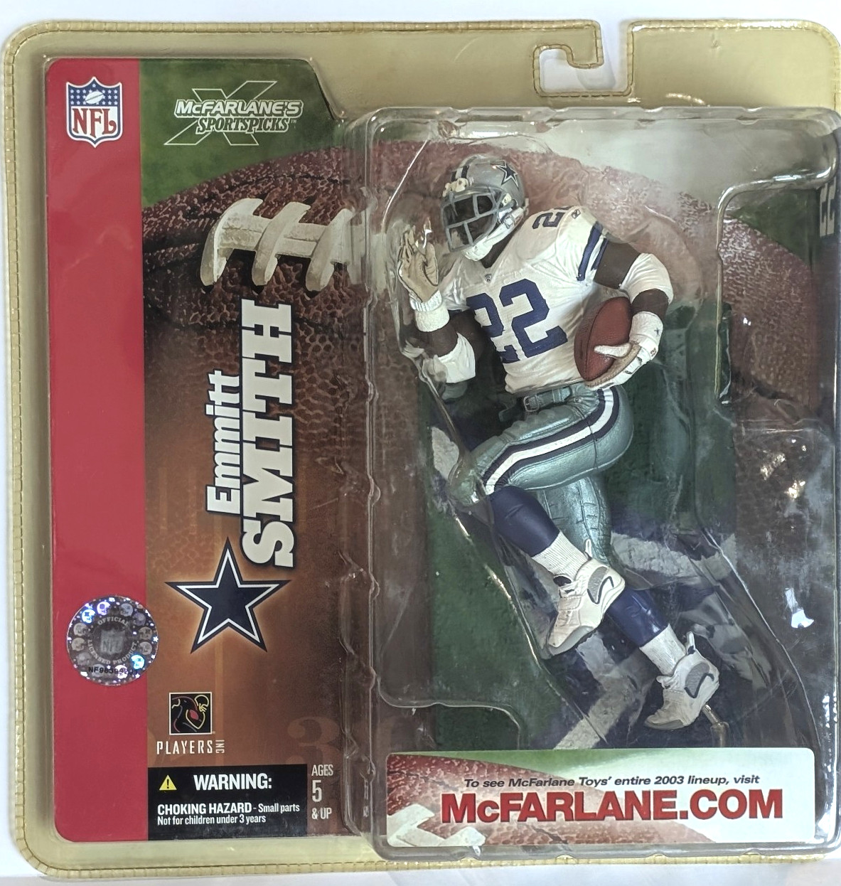 McFarlane NFL #22 Emmitt Smith Dallas Cowboys Serie 6 variante Chase nuovo sigillato