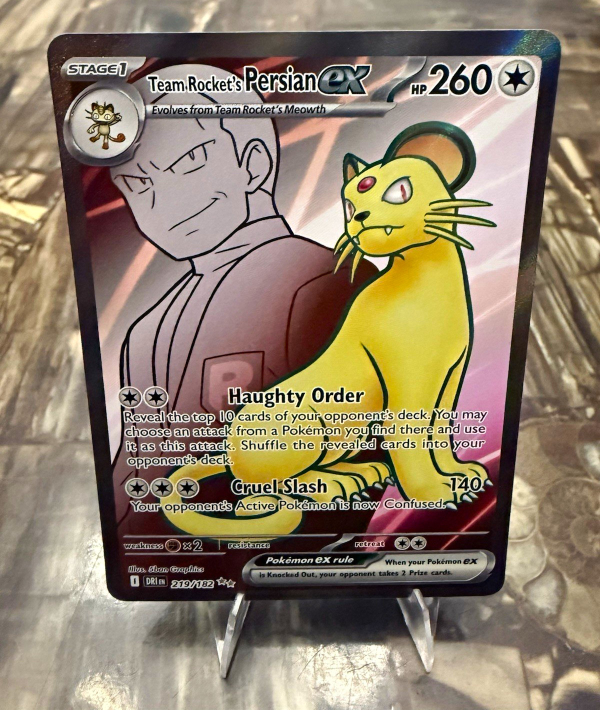 The Pokémon Company Pokemon TCG Team Rocket's Persian ex 219/182 UR Holo IT