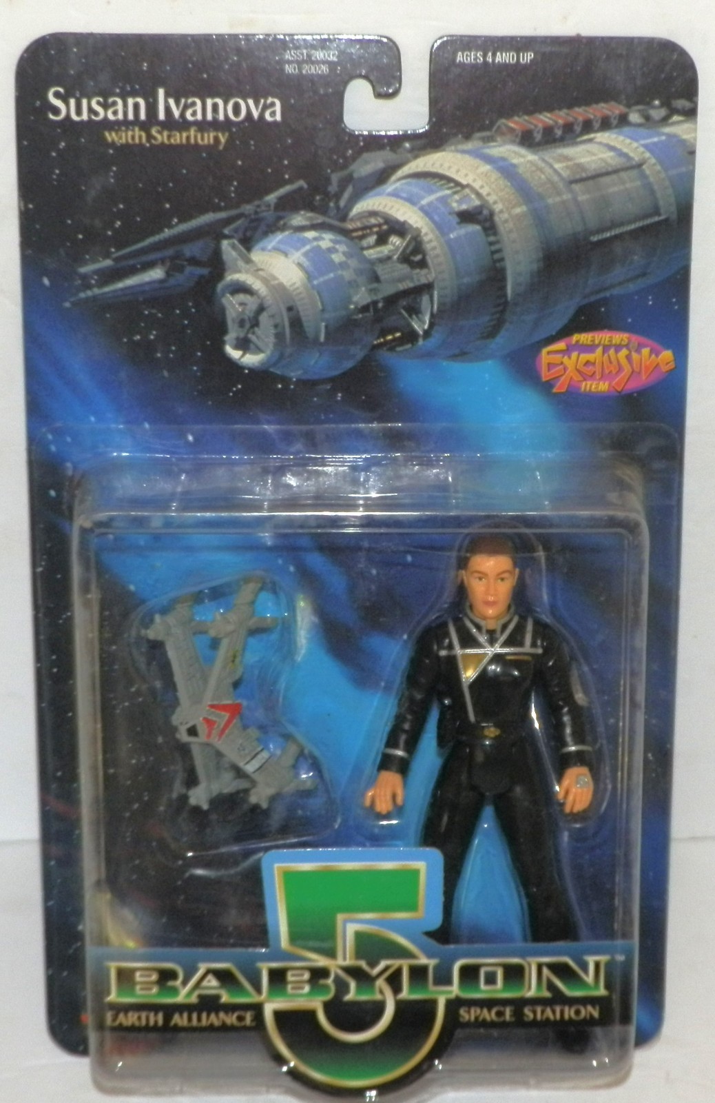 Modellino Babylon 5 Susan Ivanova con Star Fury sigillato 6" nuovo 1997 vintage