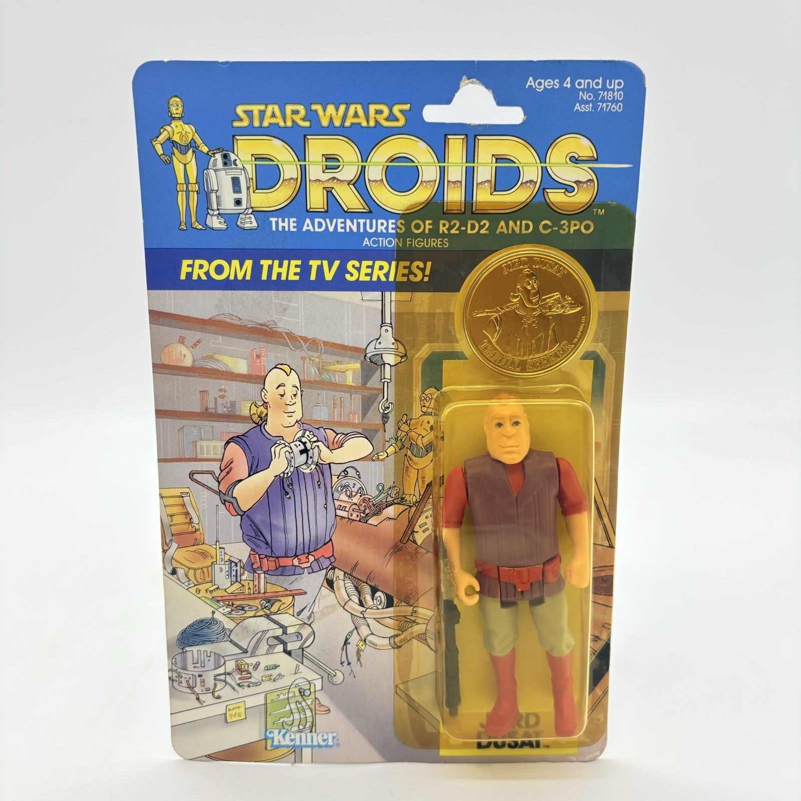Star Wars Droids Adventures Modellino Jord Dusat 3,75" con moneta 1985 Kenner