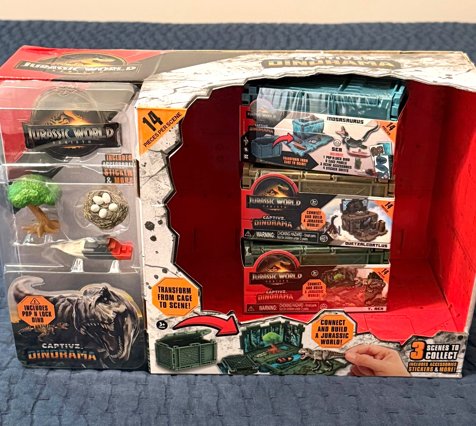 Jurassic World Rebirth Captivz Dinorama set completo con esposizione al dettaglio NUOVO RARO!