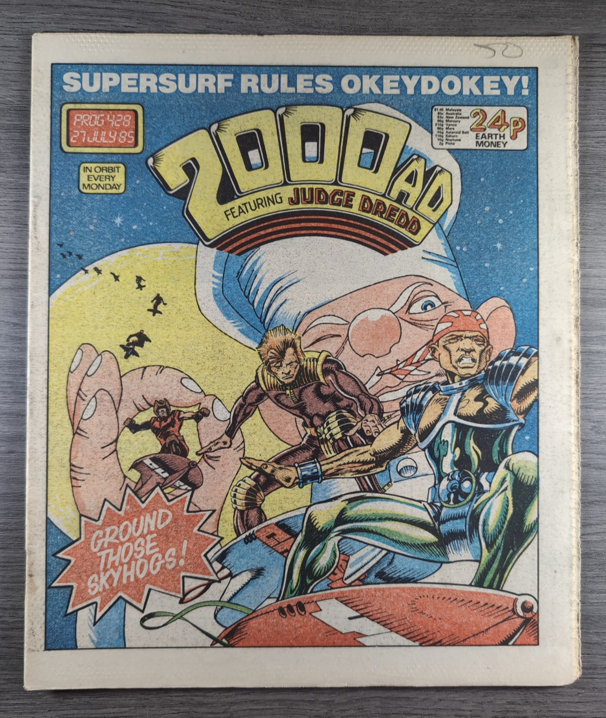 2000AD Prog 428 Featuring Judge Dredd Comic 27th July 1985 Vintage Retro Comic
