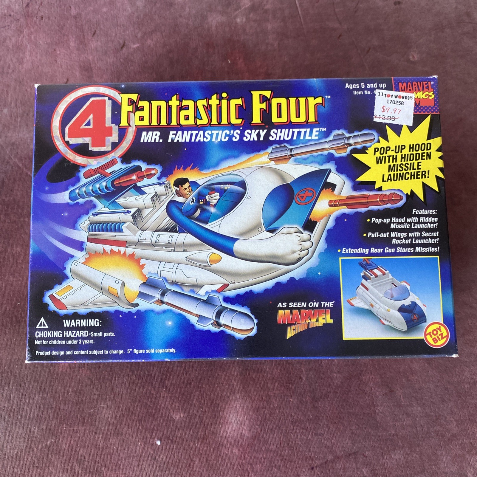 Fantastic Four Mr. Fantastic's SKY SHUTTLE VEHICLE Toy Biz 1995 Marvel - New