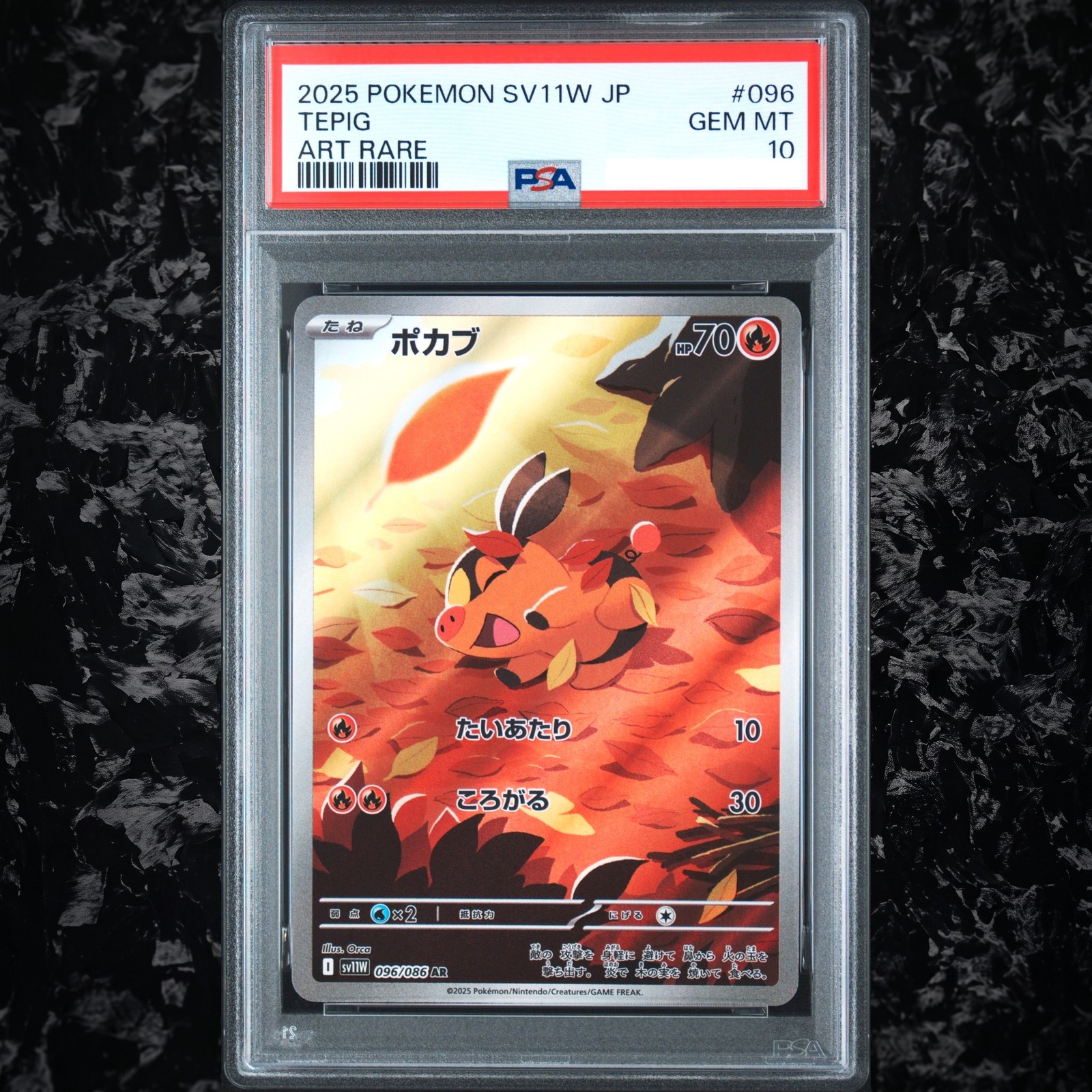 2025 POKEMON GIAPPONESE SV11W-WHITE FLARE #096 TEPIG ART RARO PSA 10