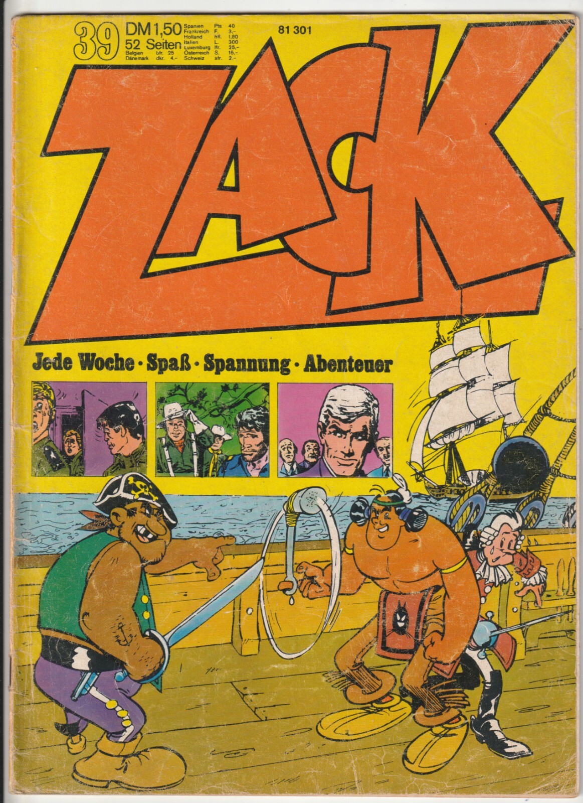 ✪ ZACK #39/1972 senza parte centrale/zag 2000, Corallo Editore COMICHEFT Z2-