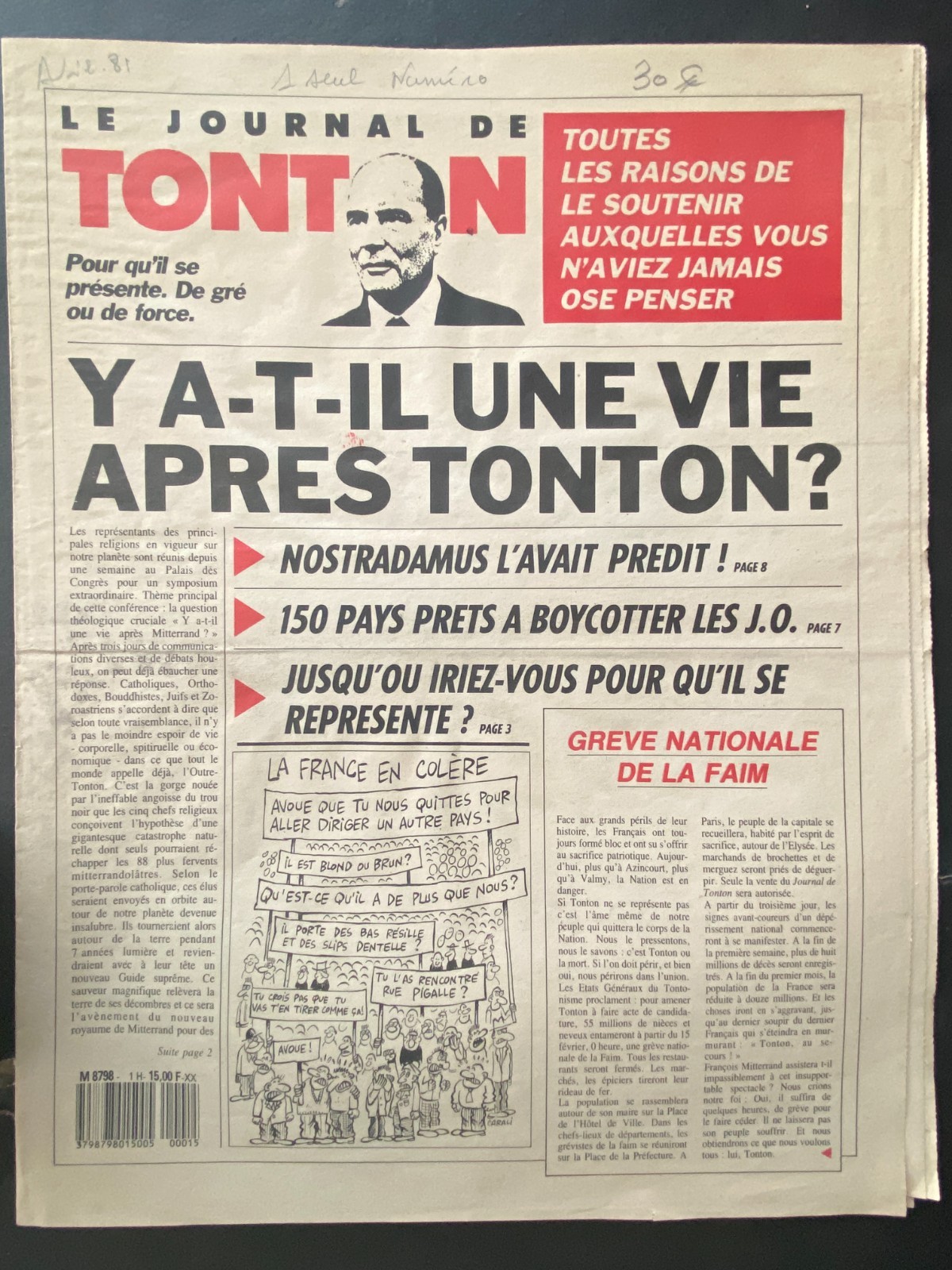 LE JOURNAL DE TONTON Avril 1981 - Mensile A Colori Comic Strip
