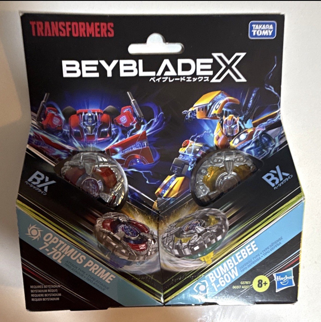 Beyblade X Transformers Collab Optimus Prime 7-70L & Bumblebee 1-60W Dual Pack