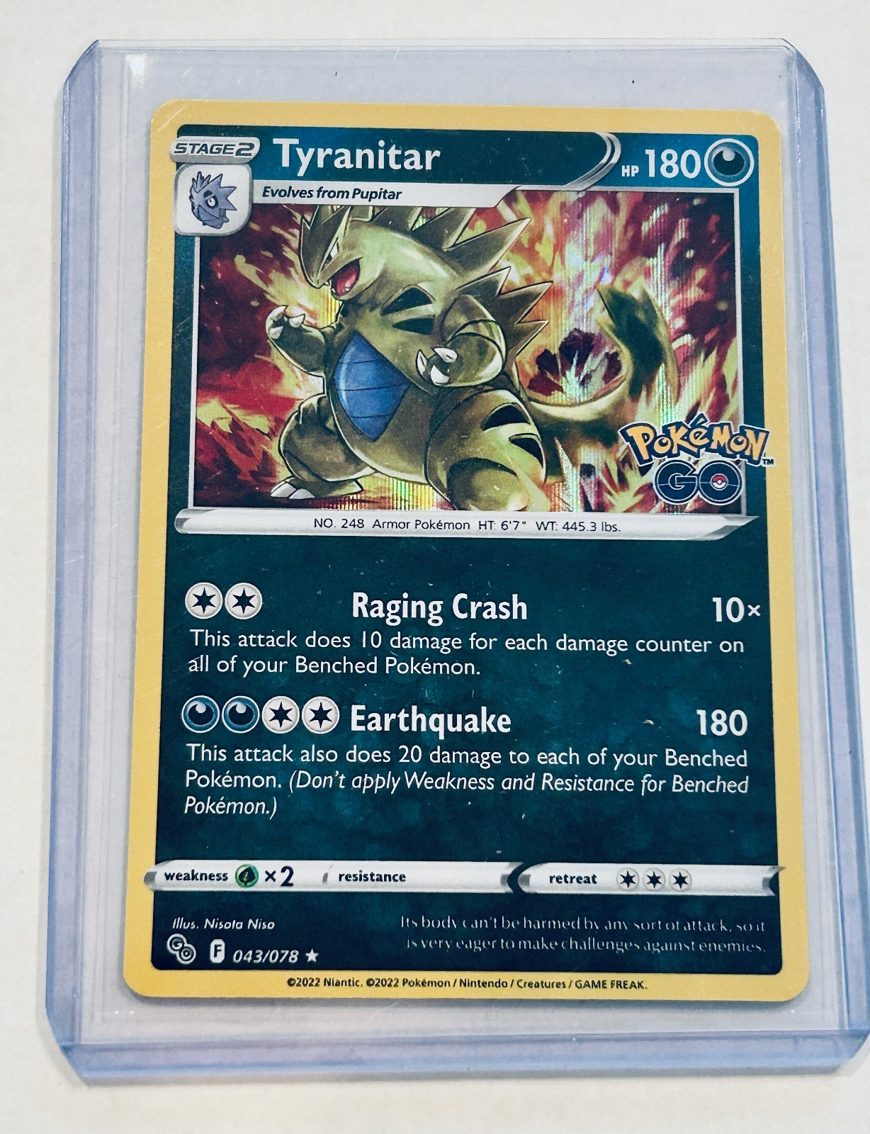 Tyranitar 043/078 Pokemon GO 2022 Pokemon TCG Holo NM