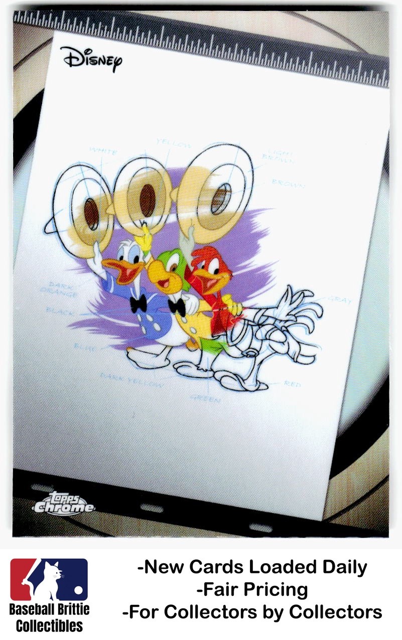 2026 Topps Chrome Disney I&P-6 I tre caballeros Disney rifrattore inchiostro e vernice