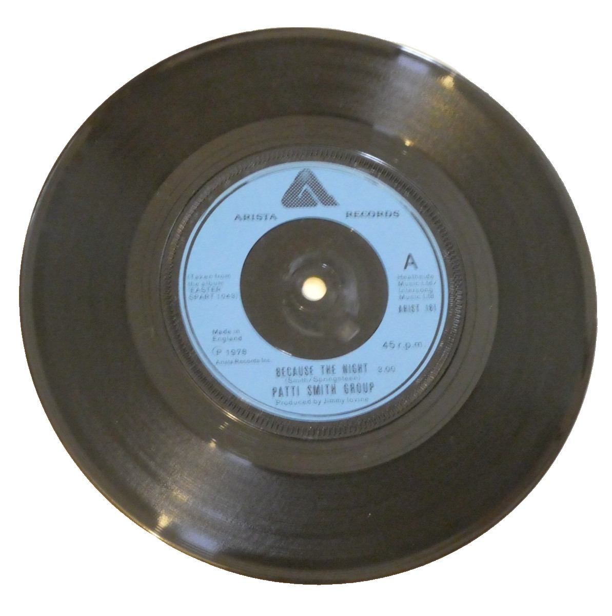 Pat Smith Group Because The Night 45 RPM Vinyl Record VG+ 1978