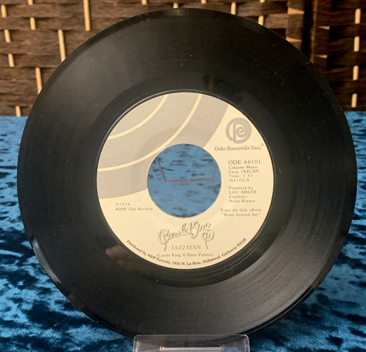 Carole King Jazzman 7" Ode ODS66101 EX 1974 Jazzman/You Go Your Way I'll Go Mine
