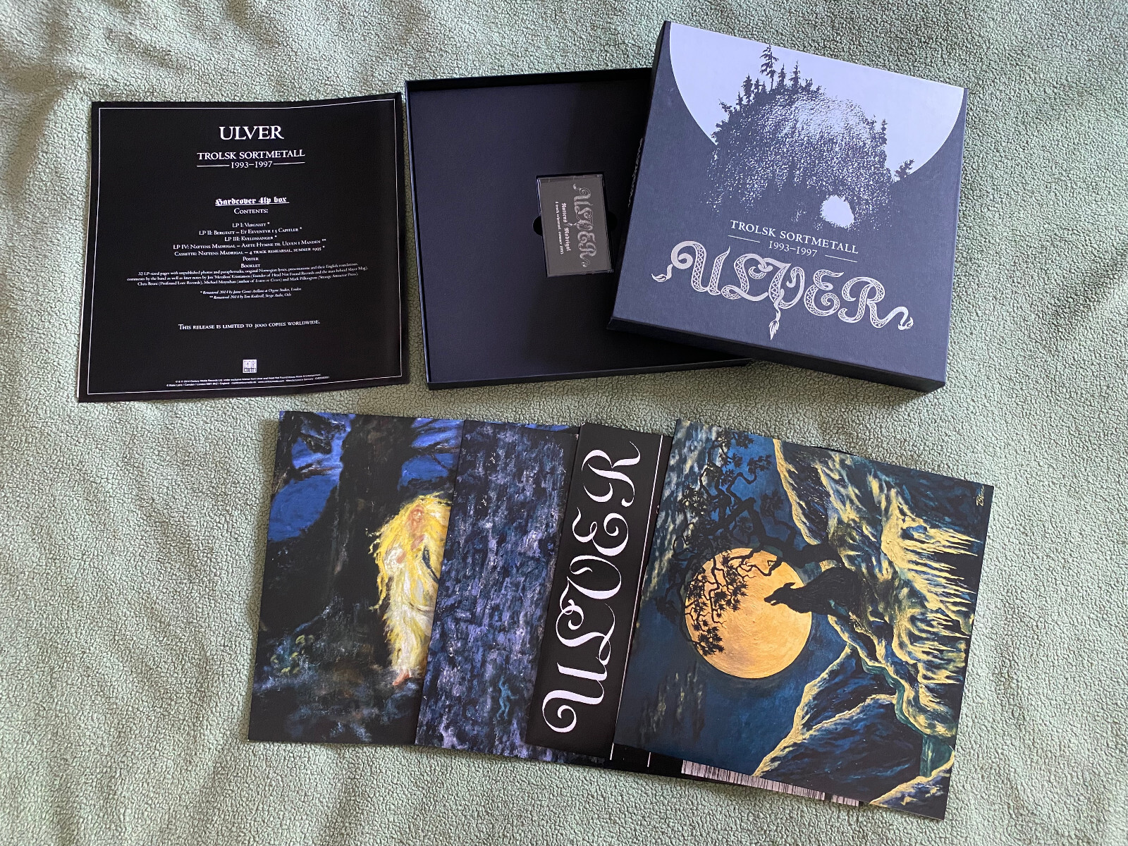 Opened, never played, Ulver Trolsk SortMetall 1993-1997 4 x LP boxset + Cassette