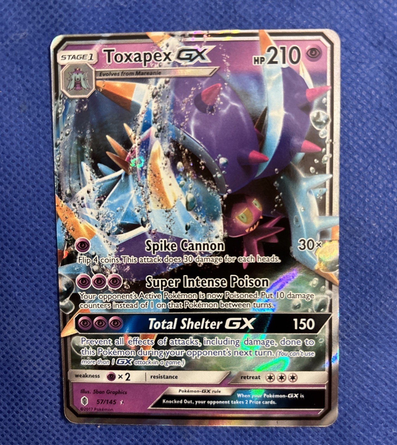 Pokémon - Toxapex GX 57/145 - Carta Holo Rising Guardiani del Sole e della Luna - NM