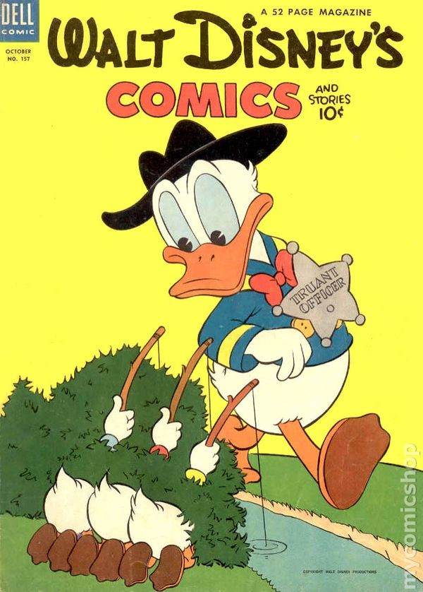 Walt Disney's Comics and Stories #157 GD/VG 3.0 1953 Stock Image Low Grade