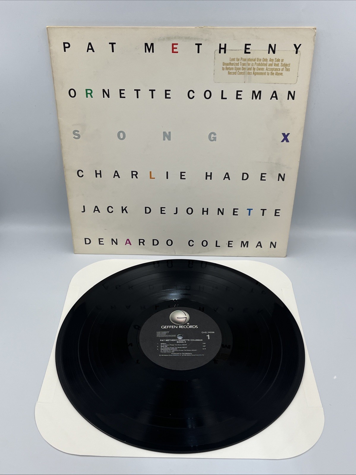 Pat Metheny / Ornette Coleman – Song X LP 1986 Geffen GHS 24096 Free Jazz Tested